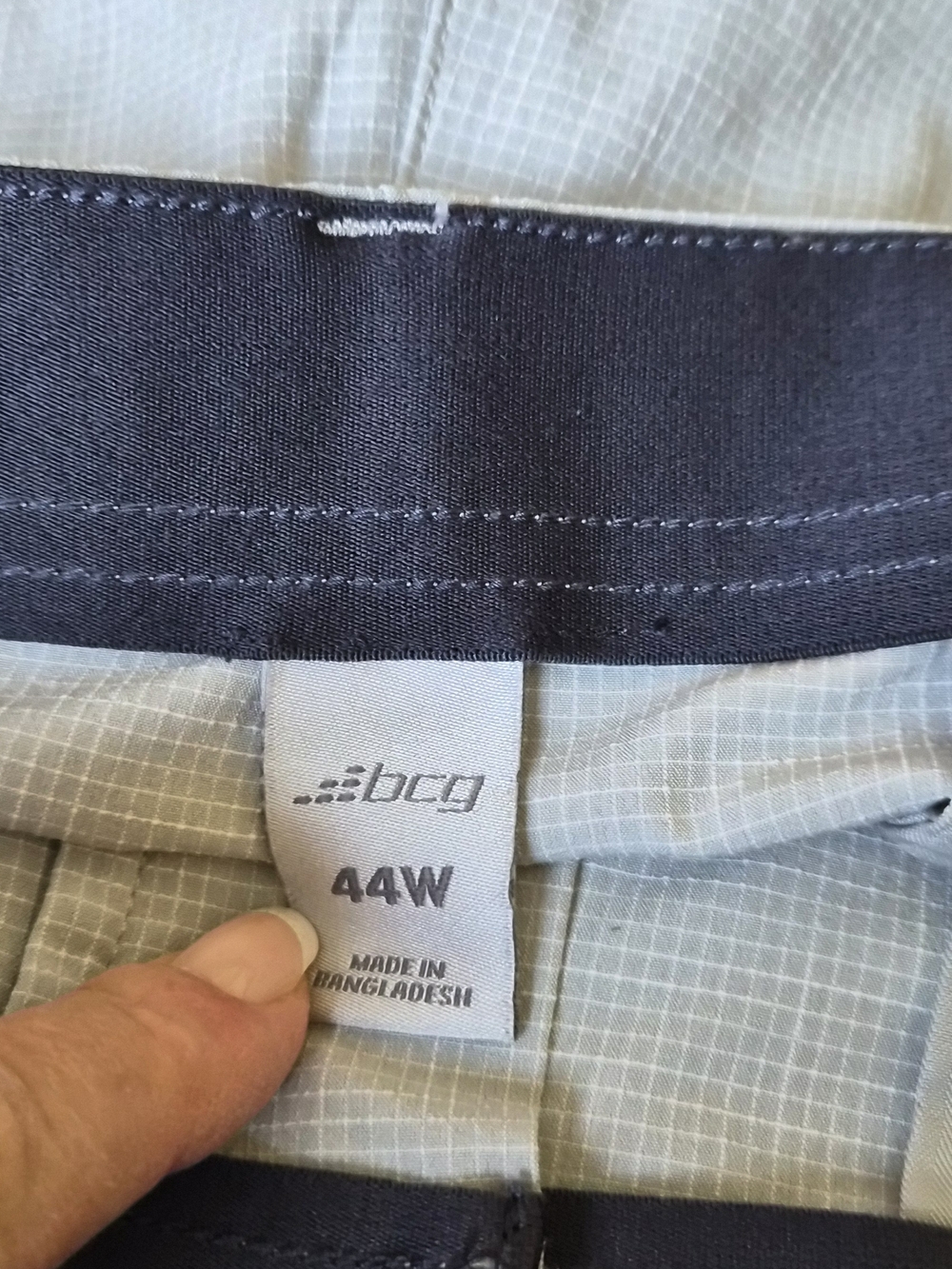 bcg Men's Athletic Shorts in Light Gray with Navy Waistband